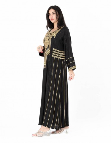 long sleeve hosting jalabiya embroidered stich