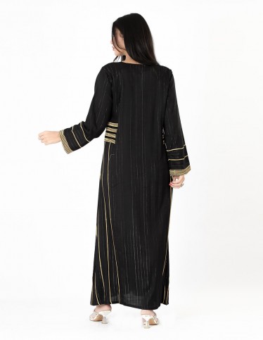long sleeve hosting jalabiya embroidered stich