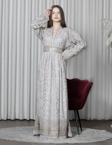 luxury long sleeve jalabiya with imprint