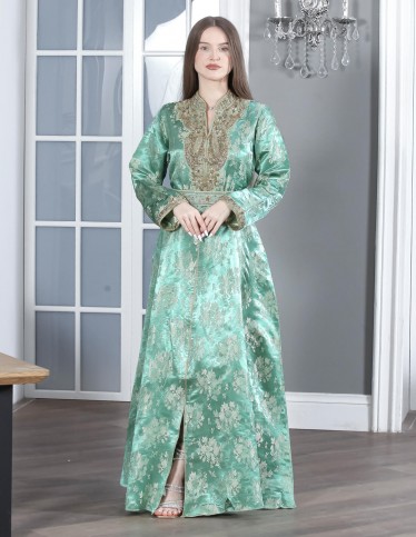 luxury jalabiya long sleeve embroidered lobes