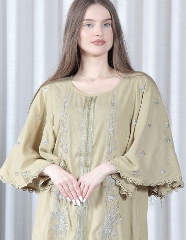 elegant jalabiya with cold fabric butterfly cut