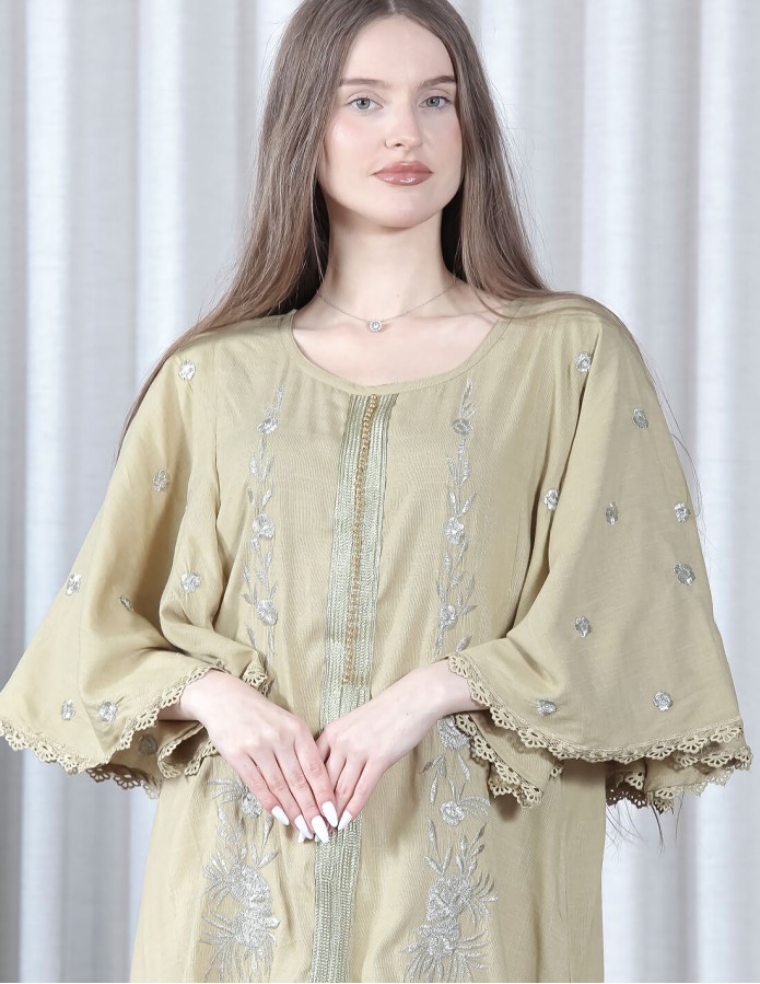elegant jalabiya with cold fabric butterfly cut