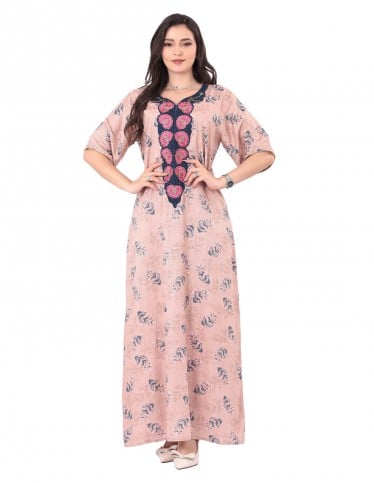 A half-sleeve printed home jalabiya