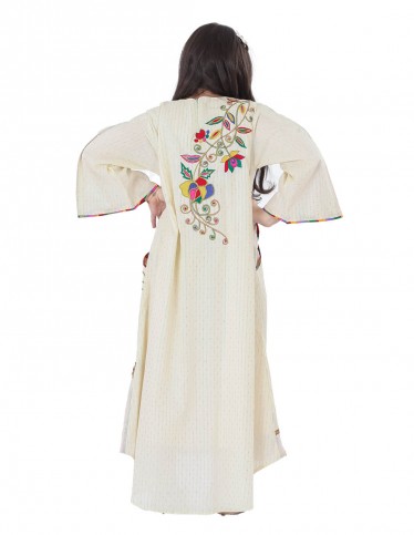 Girls' Half-Sleeved Jilbab with Embroidery and Ruffles