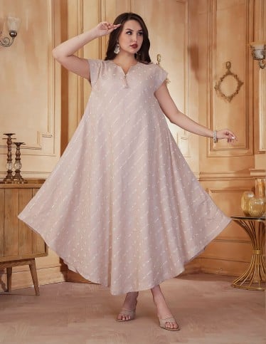 "Flesh Luxury" Jilbab with Elegant Embroidery