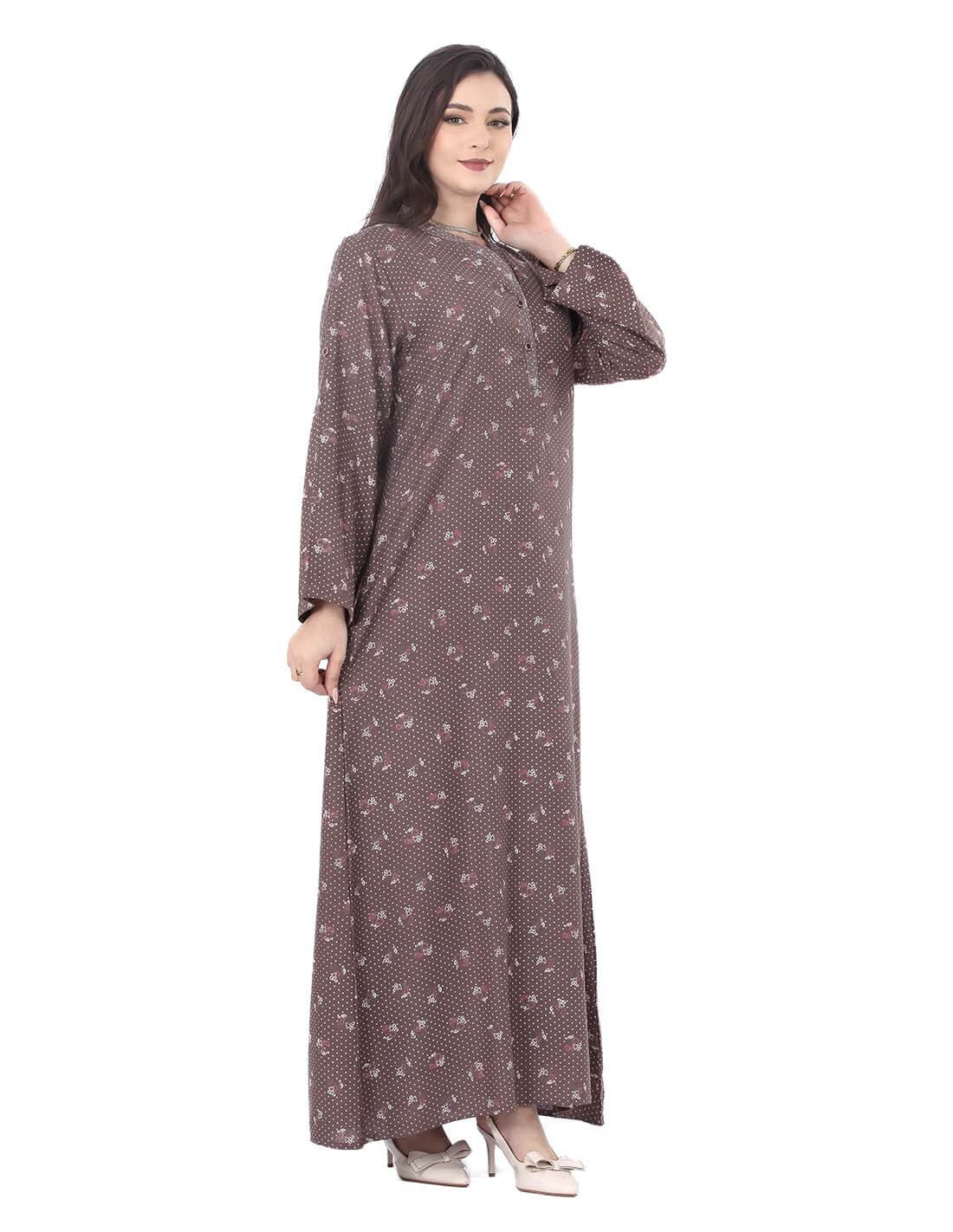 جلابية يومية مشجرة بياقة صينية