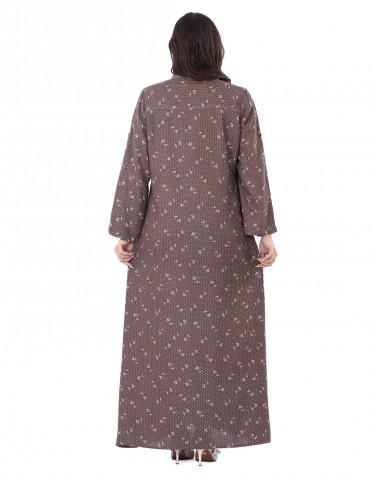 جلابية يومية مشجرة بياقة صينية