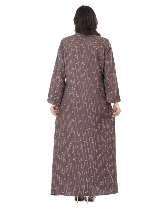 جلابية يومية مشجرة بياقة صينية