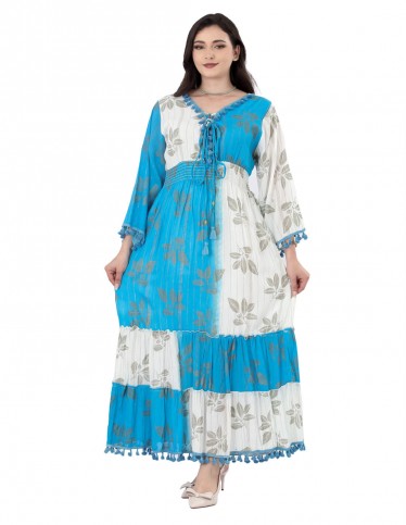 Crystal Jalabiya with Pleats and Elegant Tie