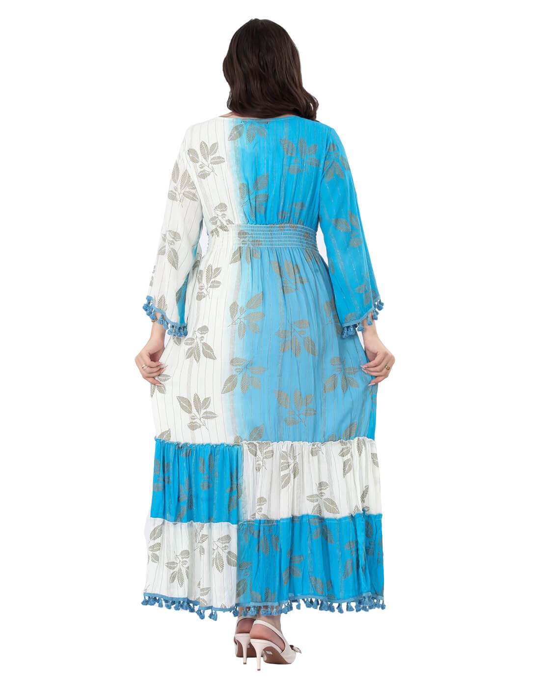 Crystal Jalabiya with Pleats and Elegant Tie