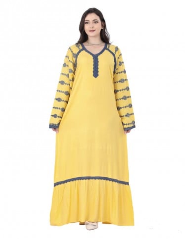 Royal Embroidered Jalabiya with Wide Cloche Cut