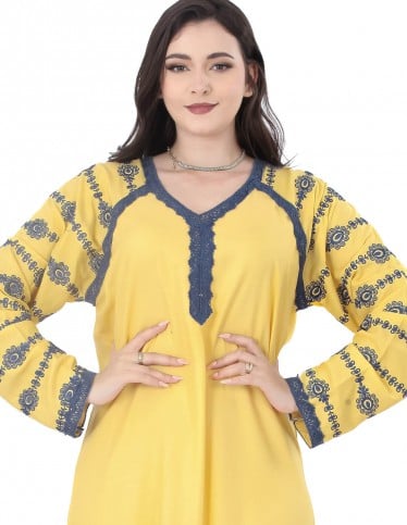 Royal Embroidered Jalabiya with Wide Cloche Cut