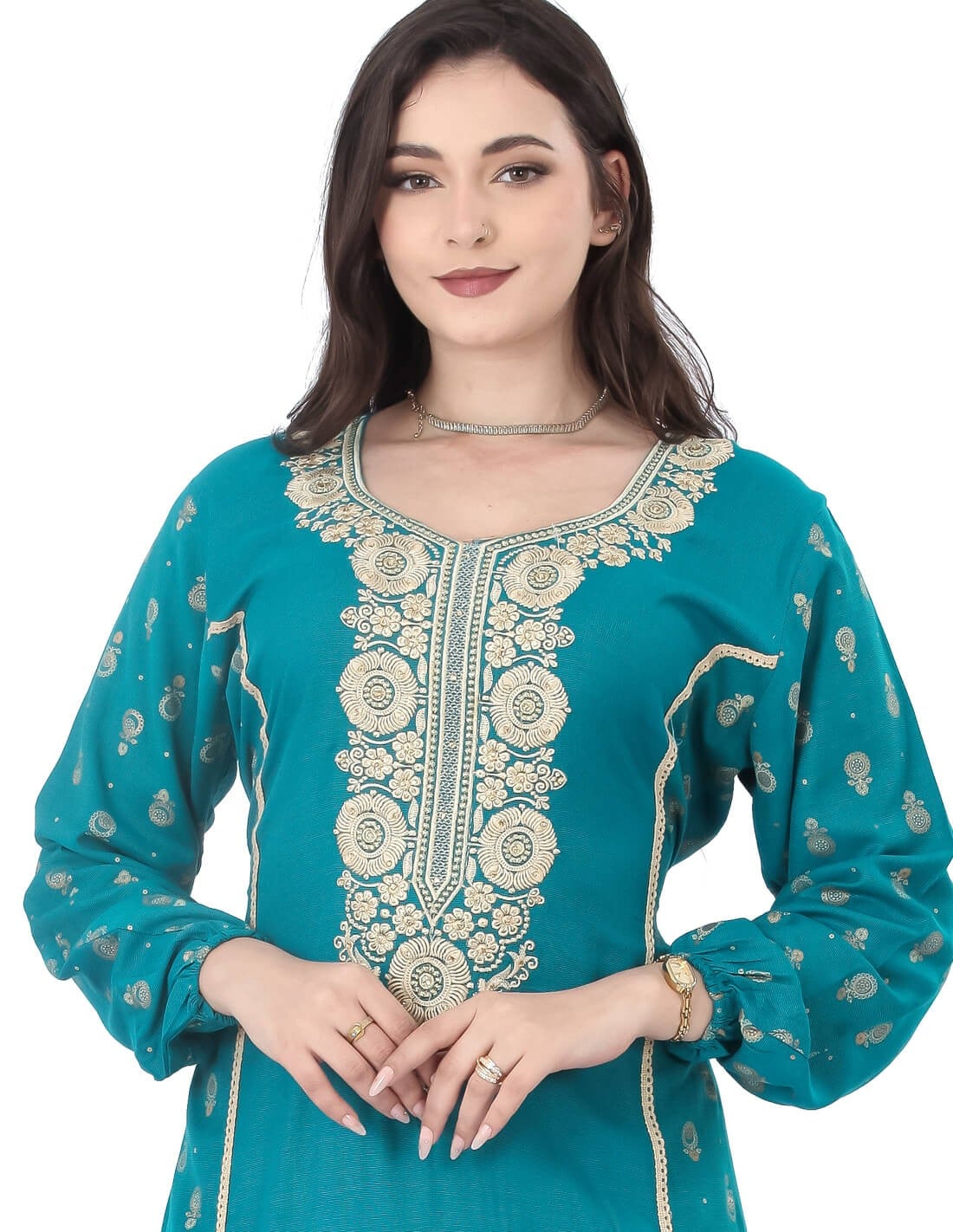 Mirage Daily Jalabiya with Embroidery and Floral Mix