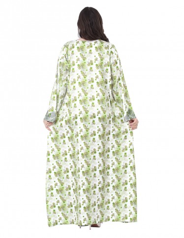 Verdura Floral Jalabiya with Chest Embroidery