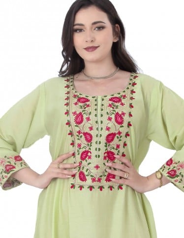 Verna Jalabiya with Chest Embroidery