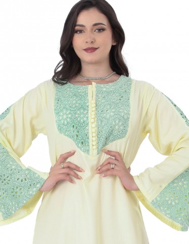 Elena Lightly Embroidered Jalabiya