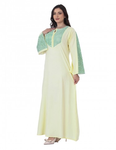 Elena Lightly Embroidered Jalabiya