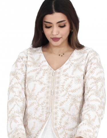 Luxurious Hosting Jalabiya with sequin embroidery.
