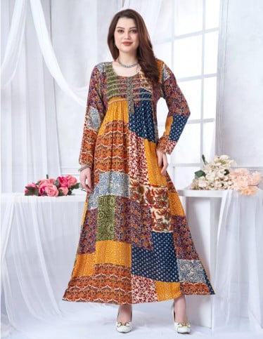 Long-sleeved checkered reception jalabiya