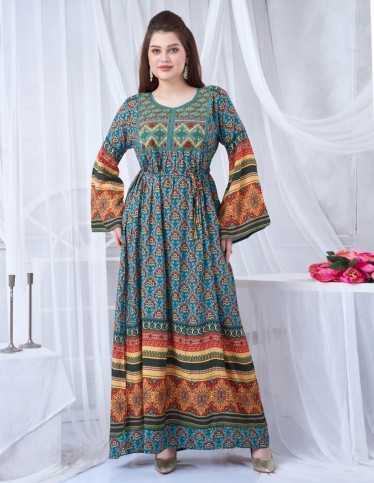 Plaid printed reception jalabiya