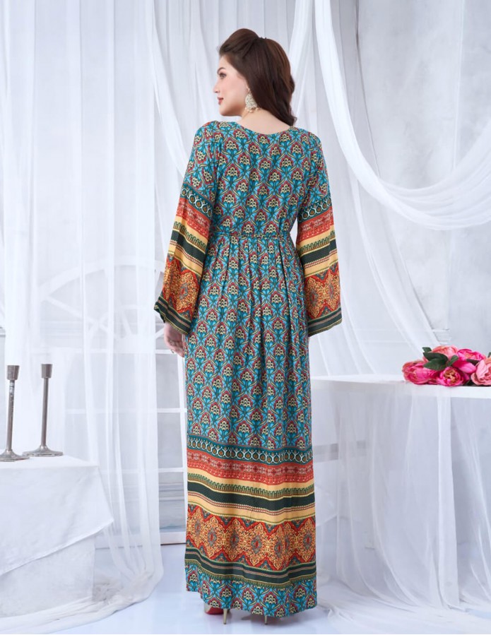 Plaid printed reception jalabiya