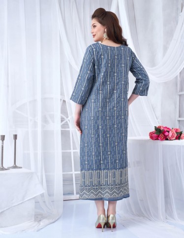 Luxurious Short Jalabiya with Full Embroidery and Hiran Sleeves