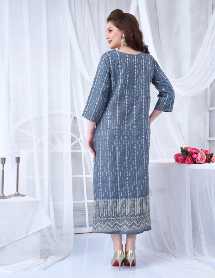 Luxurious Short Jalabiya with Full Embroidery and Hiran Sleeves