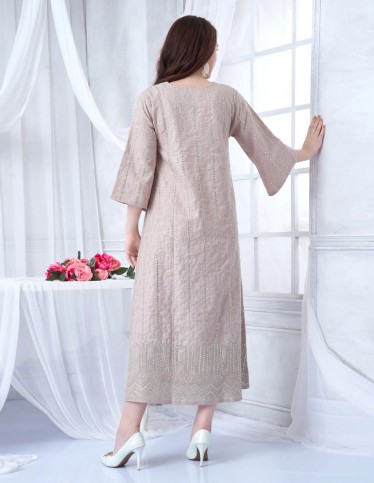 Embroidered Short Jalabiya with Flowy Sleeves