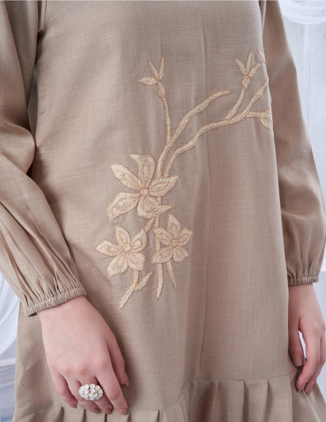 Luxury short long sleeve jalabiya