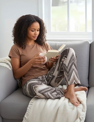 Supreme Comfort, Loungewear Chic: Your Cozy Patterned Pajama Set!