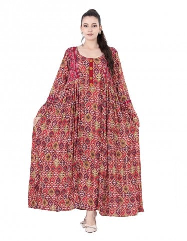 Soft embroidered jalabiya