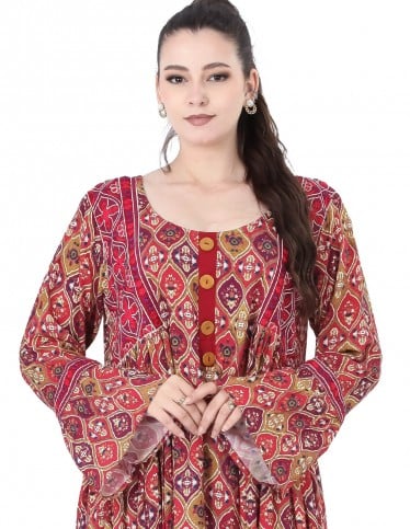 Soft embroidered jalabiya