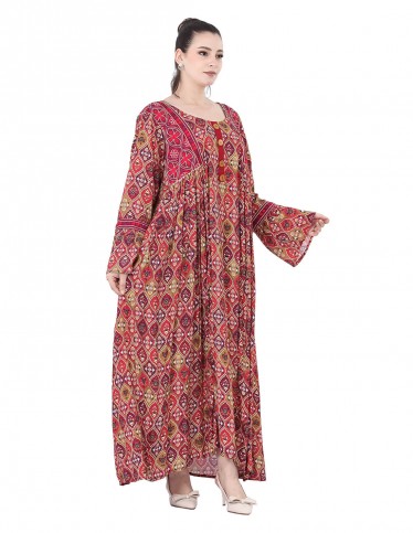 Soft embroidered jalabiya