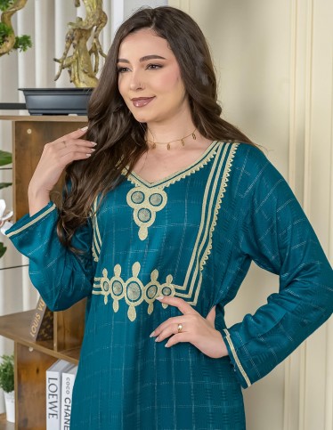 جلابية كم طويل طباعة شكل