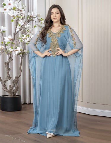 Two-Piece Butterfly Chiffon Jalabiya