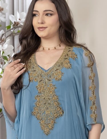 Two-Piece Butterfly Chiffon Jalabiya