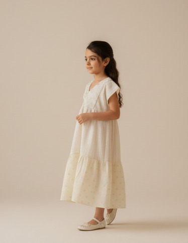 Elegant White girls' jalabiya.
