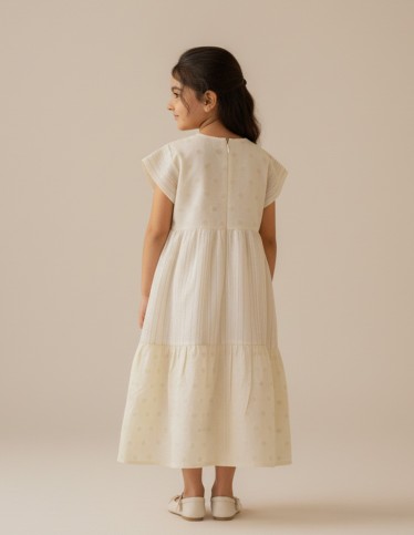 Elegant White girls' jalabiya.