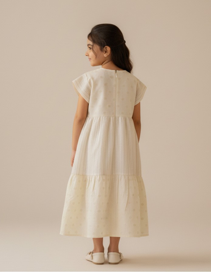 Elegant White girls' jalabiya.