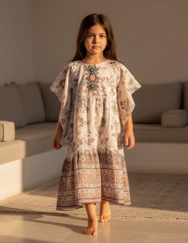 Elegant Light Green girls' jalabiya.