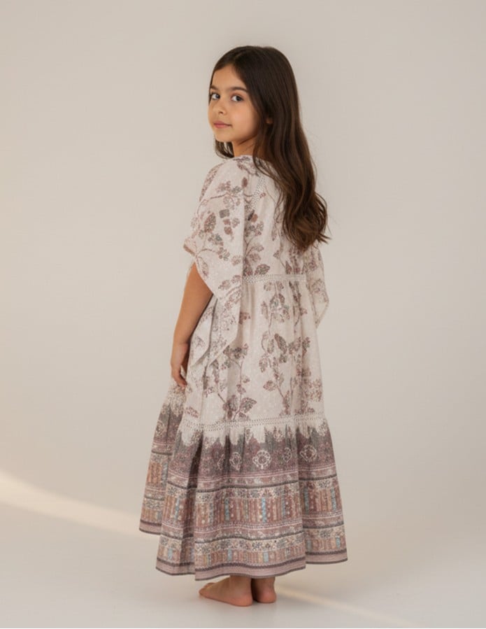 Elegant Light Green girls' jalabiya.