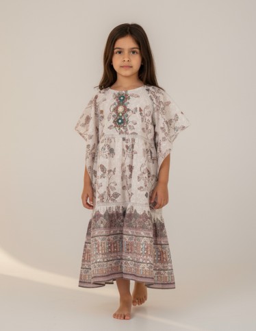 Elegant Light Green girls' jalabiya.