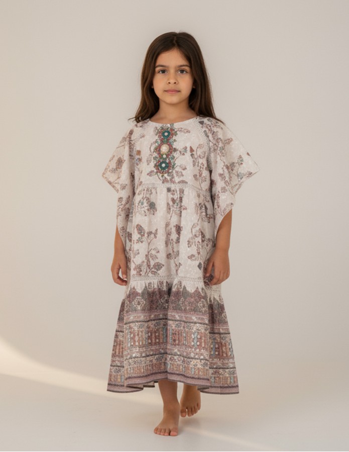 Elegant Light Green girls' jalabiya.