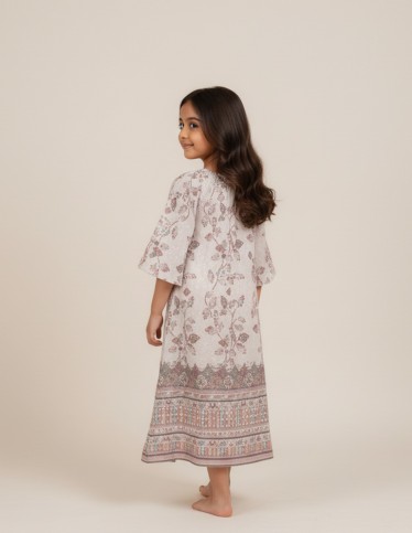Elegant Dark Green girls' jalabiya.