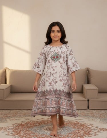 Elegant Dark Green girls' jalabiya.