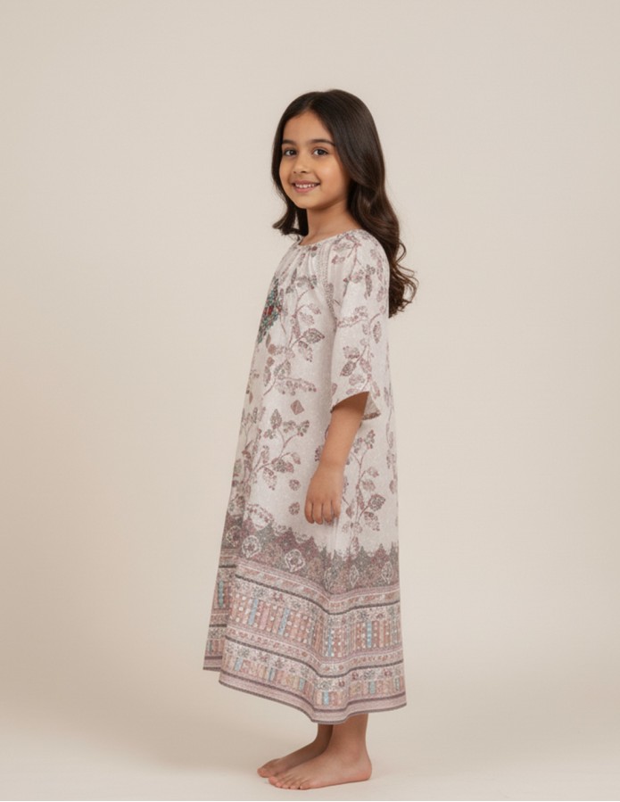 Elegant Dark Green girls' jalabiya.