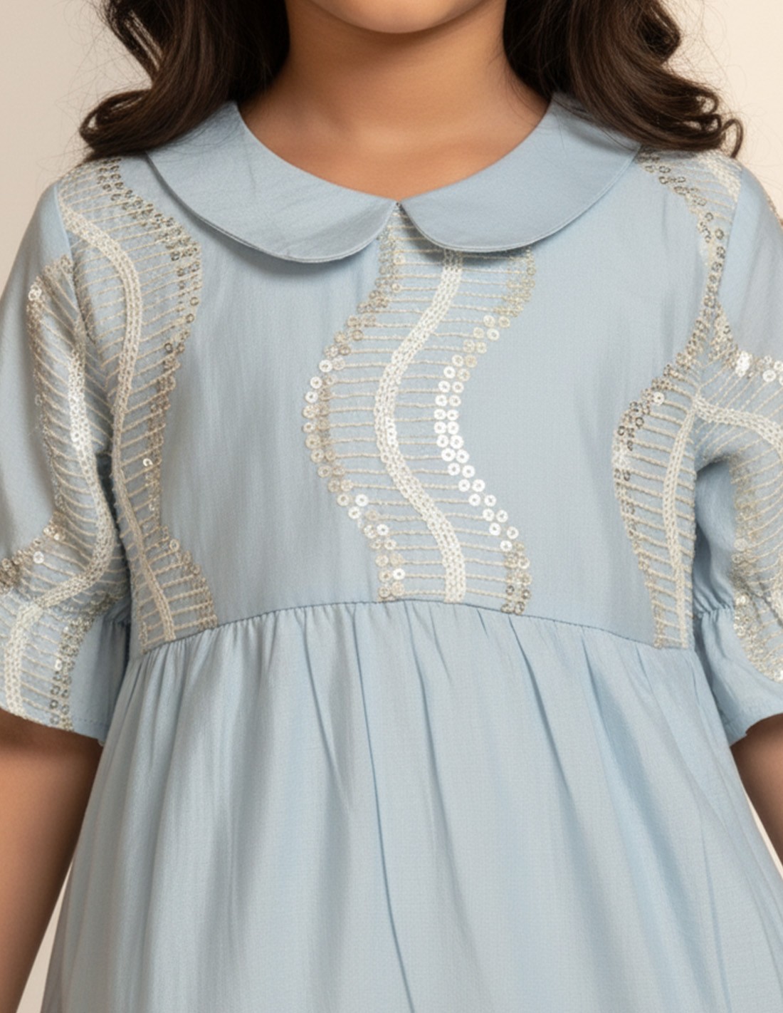 Elegant Dark Blue girls' jalabiya.