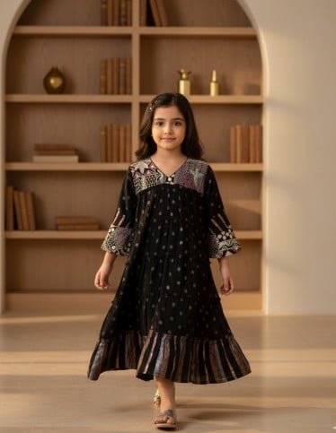 Elegant Black girls' jalabiya.