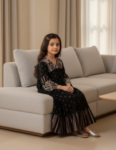 Elegant Black girls' jalabiya.