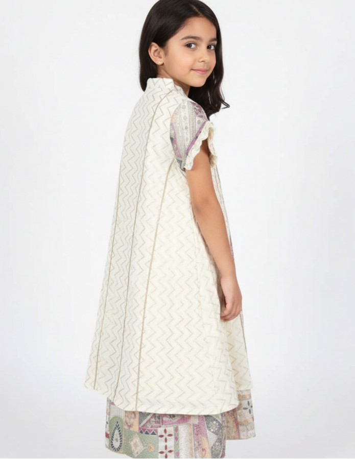 Elegant Beige girls' jalabiya.